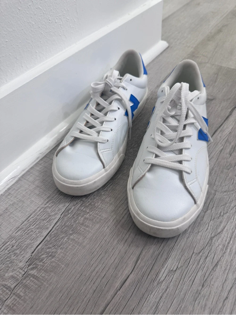 New Balance 210 Low White Royal Blue Leather Sneakers CT210WLR Men Size 9